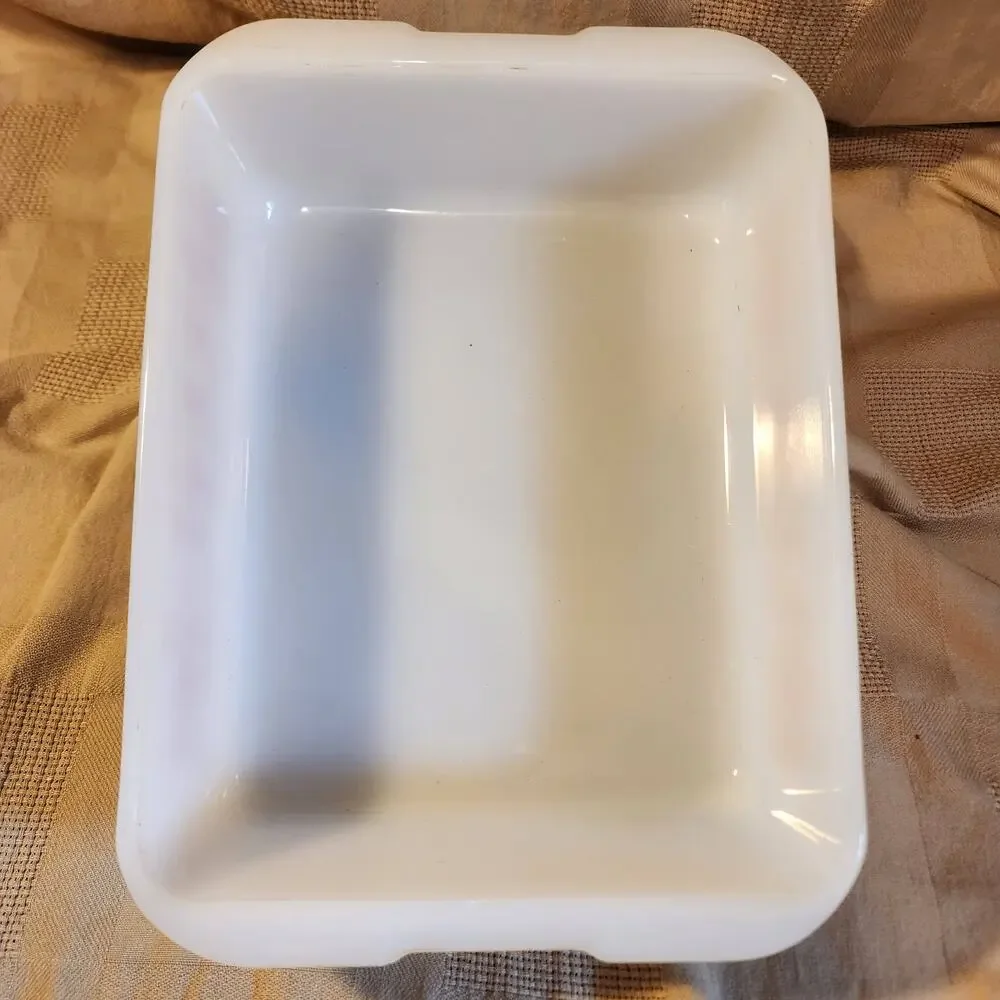 Vintage Proctor Silex Casserole Slow Cook Dish 9 x 7.5 Wheat Pattern Milk Glass